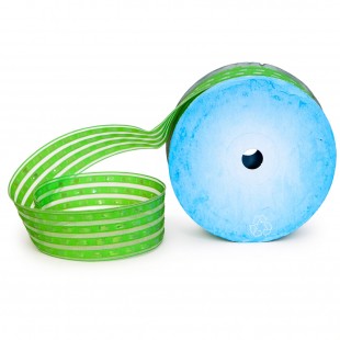 Rolă plasă poliester verde cu dungi 4 cm × 10 m pentru flori